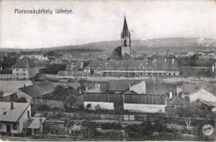 Marosvásárhely, Targu Mures; látkép, Református vártemplom. Vincze és Leopold kiadása / Calvinist castle church, general view (EK)