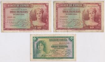 Spanyolország 1925-1935. 5P-100P (6x) T:III
Spain 1925-1935. 5 Pesetas - 100 Pesetas (6x) C:F
