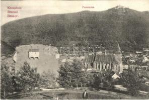 1908 Brassó, Brasov, Kronstadt; várfal, Fekete templom / castle wall, church