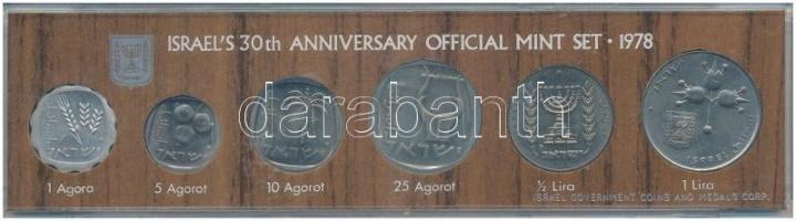 Izrael 1978. 1a-1L (6xklf) forgalmi sor tokban T:1- Israel 1978. 1 Agora - 1 Lira (6xdiff) coin set in case C:AU