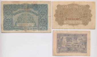 Románia 1920. 1L + Német megszállás 1917. 25b + 50b T:III,III- ly.
Romania 1920. 1 Leu + German occ...