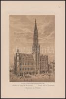 cca 1860 A brüsszeli városháza, litográfia, Eduard Hölzel, Wien, 15×22 cm