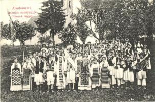 1908 Alsóbaucár, Baucár, Bautar; román menyegző. Adler fényirda / Romanian wedding, folklore
