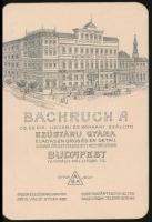 cca 1900 Bp., Bachruch A. cs. és kir. udvari és kamarai szállító ezüstárú gyárának reklámkártya, 10x7 cm