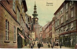 Pozsony, Pressburg, Bratislava; Mihály utca, Hardtmuth E. üzlete / street view, shops (EK)