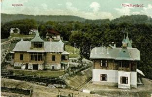 1908 Szováta-fürdő, Baile Sovata; nyaralók. Divald Károly 28-1908. / villas