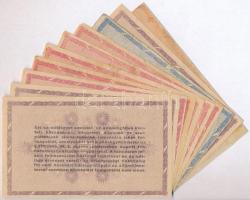 1946. 10db-os vegyes magyar adópengő bankjegy tétel, közte több fordított címer T:II,III,III-