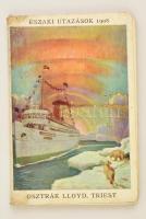 1908 Északi utazások. Hajózási prospektus sok képpel. 85p + 38p. reklámok. Festett egészvászon kötésben.
