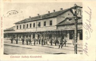 1905 Székelykocsárd, Kocsárd, Lunca Muresului; vasútállomás. Adler fényirda / Bahnhof / railway station