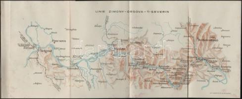 cca 1900 Magyar Királyi Folyam és Tengerhajózási Rt.  ismertető füzet 32p. + 2 kihajtható térkép.  k...