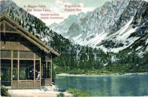 1910 Tátra, Poprádi tó, Majláth menház / Popper See, Schutzhaus / Popradské pleso, Majláthova chata
