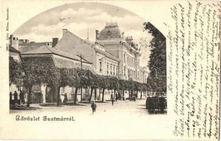 1901 Szatmárnémeti, Szatmár, Satu Mare; utcakép, Igazságügyi palota / street view with palace of justice