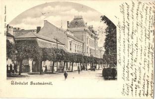 1901 Szatmárnémeti, Szatmár, Satu Mare; utcakép,  Igazságügyi palota / street view with palace of justice