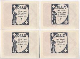 Osztrák-Magyar Bank 1922. 2K "Olla" reklám pecséttel a hátoldalon (4x) T:I-