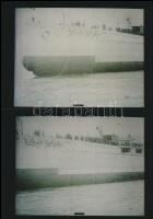 1914 A Szent István csatahajó vízre bocsátása, korabeli filmből kikockázott 3 db felvétel, modern előhívás, 12,5×17,5 cm