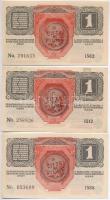 1916. 1K (3x) mindhárom hamis "Citta di Fiume" felülbélyegzéssel (fake overprint) T:I-,II