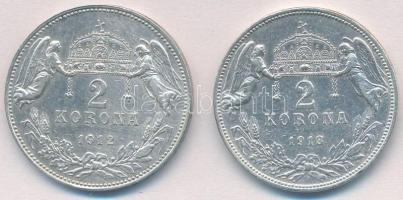 1912KB 2K Ag + 1913KB 2K Ag "Ferenc József" T:1-,2 peremen patina
Adamo K6