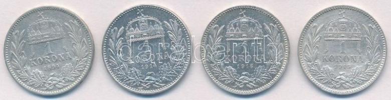 1894-1916. 1K Ag "Ferenc József" (4xklf) T:1--2- kis ph., peremen patina