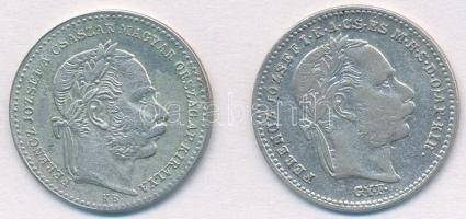 1869KB 20kr Ag "Magyar Királyi Váltó Pénz" + 1870GYF 20kr Ag "Váltó Pénz" T:2,2-...