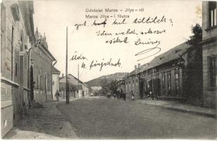 1908 Marosillye, Ilia; Fő utca, üzlet / main street with shop