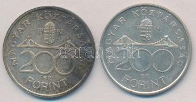 1992-1994. 200Ft Ag "MNB/Deák" (2xklf) T:2 patina