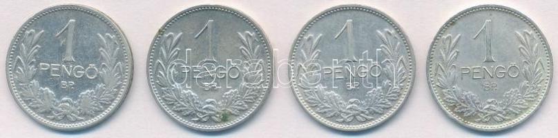 1927-1939. 1P Ag (4xklf) T:1-,2 peremen patina, egyiken kis szennyeződés