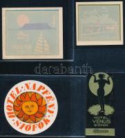 10 db régi balatoni bőrönd és szálloda címke