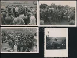 1938 Gyülekeznek az önkéntes szabadságharcosok a magyar-csehszlovák határon, 3 db fotó + a Vannay László rohamszázad egyik egysége megfigyelésen, ritka kortörténeti fotók, 7×10 és 7,5×6 cm