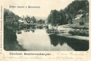 Besztercebánya, Banská Bystrica; Urpin részlet a Garammal, híd. Kiadja Lechnitzky O. fénynyomdája 51. sz. / Urpín mountain, Hron riverside, bridge (r)