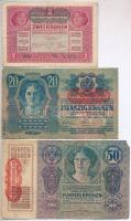 1913. 20K + 1914. 50K + 1917. 2K mindhárom hamis "I. Vörös Dandár" felülbélyegzéssel (fake...