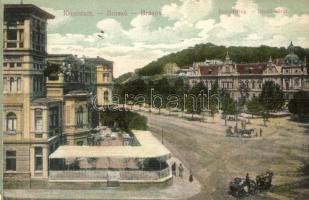 1909 Brassó, Kronstadt, Brasov; Rezső körút, étterem terasza / Rudolfsring / street, restaurants terrace