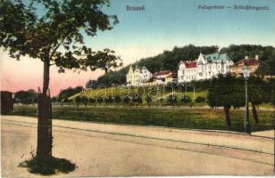 1916 Brassó, Kronstadt, Brasov; Fellegvársor, vasútállomás / Schlossbergzeile, Bahnhof / Dealul Strajii / villa alley, railway station (EK)