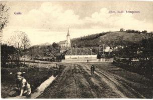 Csúz, Cúz, Dubník; Római katolikus templom, út / church, street