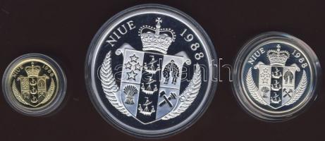 Niue 1988. 50$ "Kennedy" Ag 28,28g + 100$ "Kennedy" Ag 155,5175 ! Extrém nagymér...