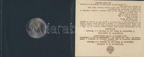 San Marino 1977. 1000L Ag "Brunelleschi" T:1 keményfedelű tanusítvánnyal (kis mappa)