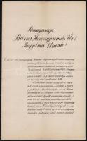 1901 Keszthely, Vaszary Kolos (1832-1915) bíboros 10 éves bíborosi jubileumára kézzel írt két oldalas gratuláló levél szülővárosa, Keszthely elöljárósága és képviselő testülete által aláírva, 40 db aláírás, jó állapotban