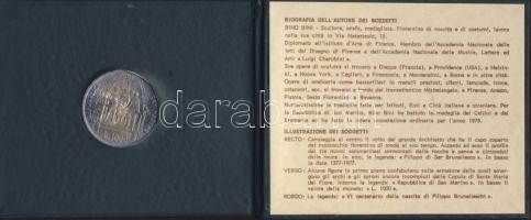 San Marino 1977. 1000L Ag "Brunelleschi" T:1 keményfedelű tanusítvánnyal (kis mappa)