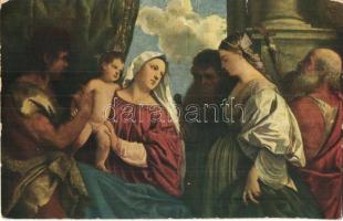 4 db RÉGI festményeket ábrázoló művészlap. Kiadja Julius Bard Berlinben / 4 pre-1945 art postcards; ...