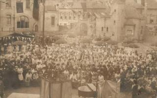 1915 Budapest VI. Munkácsy utcai gimnázium hadikórházi ünnepsége / WWI Hungarian grammar school as a military hospital, celebration. Várady Jenő photo (fl)