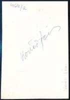 Kovács János (1927-1992) színész aláírása őt ábrázoló fotó hátulján