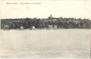 1911 Balatonföldvár, látkép a fürdőházakkal. Gerendai Gyula kiadása