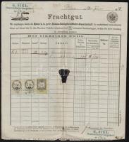 cca 1860-1890 5 kfl hajózási szállítólevél, fuvarlevél / 5 different bills of freight for ships, inc...