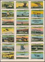 cca 1900 Repülők, 21 darabos levélzáró gyűjtemény berakólapon / Planes poster stamps