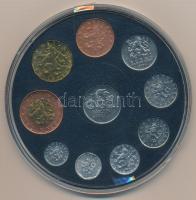 Csehország 1994. 10h-50K (9xklf) forgalmi sor sérült tokban + "Ceska Narodni Banka" emléké...