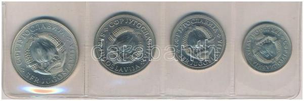 Jugoszlávia 1970-1976. 1D-10D (4xklf) forgalmi sor műbőr tokban T:1- 
Yugoslavia 1970-1976. 1 Dinar...