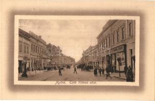Nyitra, Nitra; Tóth Vilmos utca, Borbély (?) Gyula üzlete / street view with shops
