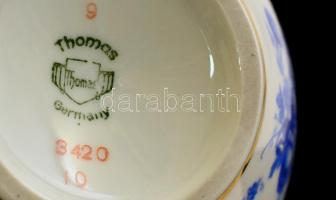 Thomas német porcelán váza, matricás, jelzett, kopott aranyozással, m: 10 cm