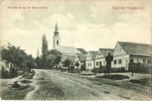 1917 Osgyán, Ozdany; Fő utca, Ágostai evangélikus templom / main street with church