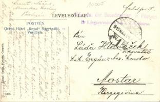 1915 Pöstyén, Piestany; Royal Nagyszálló, Vestibule (előszoba), belső. Lampl Gyula kiadása / Grand H...