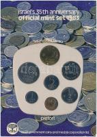 Izrael 1983. 1a-10Sh (7xklf) "Izrael 35. évfordulója" piefort forgalmi sor karton dísztokb...